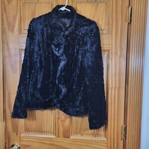 Alpine Studio crushed velvet blazer jacket in black size small